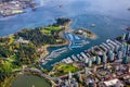 Aerial view of Coal Harbour and a modern Downtown City