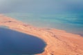 Aerial view of coast line and sea reef