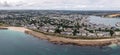 Aerial view of the Coast Road and Gyllyngvase Beach in Falmouth