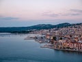 Aerial view of the coastal city of Argostoli, Griechenland in Greece Royalty Free Stock Photo