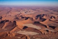 Aerial view of the coastal dunes of the Namibia Skeleton Coast Royalty Free Stock Photo