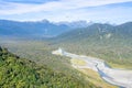 Aerial view coastal Fiordland