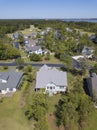 Aerial view of coastal home on a golf course