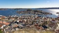 Aerial view coastal town in Southern Norway