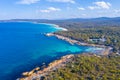 Aerial view of coastline of Bay of Fires in Tasmania, Australia Royalty Free Stock Photo