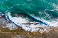 Aerial view of coastline - Dudley Beach - Newcastle Australia Royalty Free Stock Photo