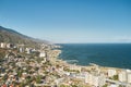 Aerial view of the coastline highway in Los Corales, Caraballeda, Venezuela. Drone view of La Guaira coast Royalty Free Stock Photo