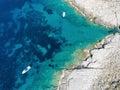 Aerial view of the coastline of Kea Tzia island Royalty Free Stock Photo