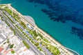 Aerial view of coastline and Molos promenade in Limassol. Cyprus