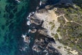 Aerial view of the coastline near the Esteveira Beach in Aljezur, Algarve