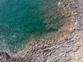 Aerial view of the coastline of Portopalo