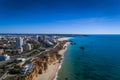 Aerial view of the coastline in Praia da Rocha in Portimao, Algarve, Portugal Royalty Free Stock Photo