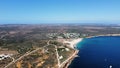 Aerial view of the coastline of Sagres, Algarve Royalty Free Stock Photo