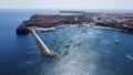 Aerial view of the coastline of Sagres, Algarve Royalty Free Stock Photo