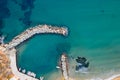 Aerial view of coastline in Tinos island Royalty Free Stock Photo