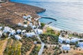 Aerial view of coastline in Tinos island Royalty Free Stock Photo