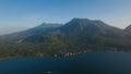 Aerial view beautiful coastline on the tropical island with volcanic sand beach. Camiguin island Philippines. Royalty Free Stock Photo