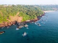 Aerial View of the coastline of Vasco da Gama in Goa India Royalty Free Stock Photo