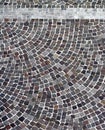 Aerial view of a cobblestone paving