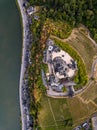 Aerial view of Cochem Castle and Moselle River. Germany in the summer Royalty Free Stock Photo