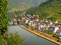 Aerial view of Cochem at river Moselle, Rhineland-Palatinate, Germany Royalty Free Stock Photo
