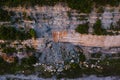 Aerial of Collapsing Roadway Rock Cut - US Route 52 - Ohio