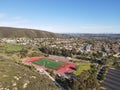 Aerial view of College American football field in San Diego, California, USA Royalty Free Stock Photo