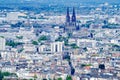 Aerial view Cologne with Cologne Cathedral Royalty Free Stock Photo