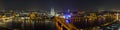 Cologne night skyline panorama