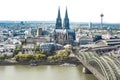 Aerial view Cologne Royalty Free Stock Photo