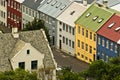 Aerial view at colorful architecture, downtown of Reykjavik