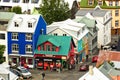 Aerial view at colorful architecture, downtown of Reykjavik