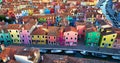 Aerial view of the colorful houses on Burano Island, Venice, Italy Royalty Free Stock Photo