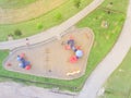 Aerial view colorful playground at public park in Houston, Texas Royalty Free Stock Photo