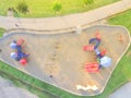 Aerial view colorful playground at public park in Houston, Texas Royalty Free Stock Photo