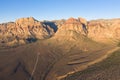 Aerial View of Colorful Mountains in Red Rock Canyon, NV Royalty Free Stock Photo