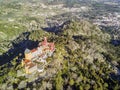 Aerial view of Pena Palace in Sintra, Portugal Royalty Free Stock Photo