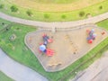 Aerial view colorful playground at public park in Houston, Texas Royalty Free Stock Photo