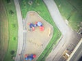 Aerial view colorful playground at public park in Houston, Texas Royalty Free Stock Photo