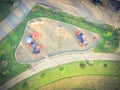 Aerial view colorful playground at public park in Houston, Texas Royalty Free Stock Photo