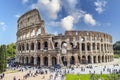 Aerial view of the Colosseum in Rome with blue sky Royalty Free Stock Photo