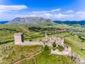 Aerial view of Coltesti Fortress, Romania