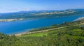 Aerial view of Columbia river gorge in Oregon, USA Royalty Free Stock Photo