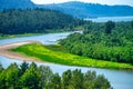 Aerial view of Columbia River Gorge, Oregon - USA Royalty Free Stock Photo