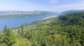 Aerial view of Columbia river gorge in Oregon, USA Royalty Free Stock Photo