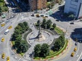 Aerial view of Columbus Circe with statue of Christopher Columbus in New York City