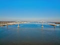 Aerial View of the Commodore Barry Bridge in Chester Pennsylvania