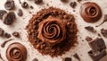Chocolate Delights. A Sweet Abstract Composition with Roselike Structures. Royalty Free Stock Photo
