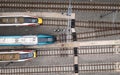 aerial view concept of train crash Royalty Free Stock Photo