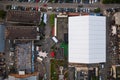 Aerial view on concert hall tent Royalty Free Stock Photo